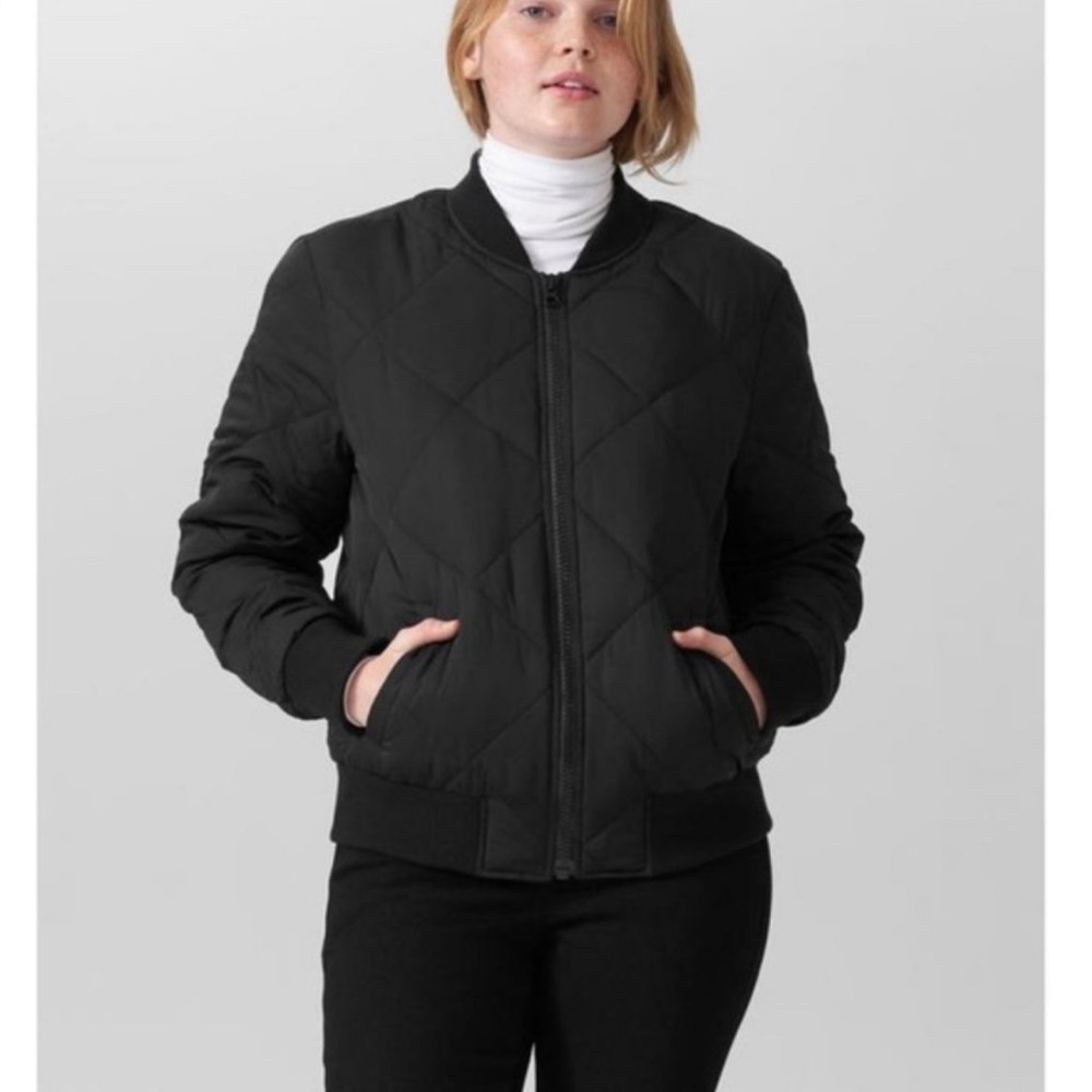 Black Quilted Women's Bomber Jacket